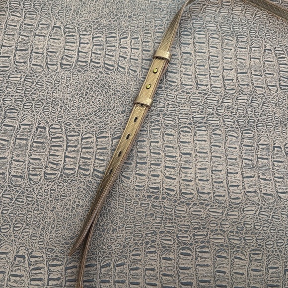 Madewell Metallic Gold Crossbody Bag Adjustable Strap Leather Small - Picture 3 of 16